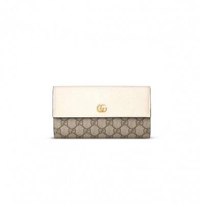 GUCCI GG MARMONT BI-COLOR CONTINENTAL WALLET 456116 (10*19*3.5cm)